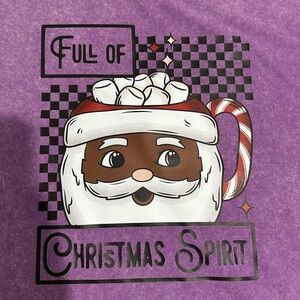 NEW Oversized Stonewashed Purple Christmas Spirit Shirt